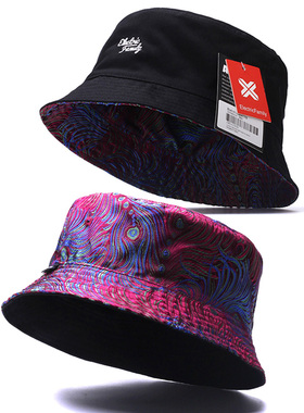 渔夫帽男大码女防晒双面戴遮阳小众潮大号加大时尚薄盆帽子大头围