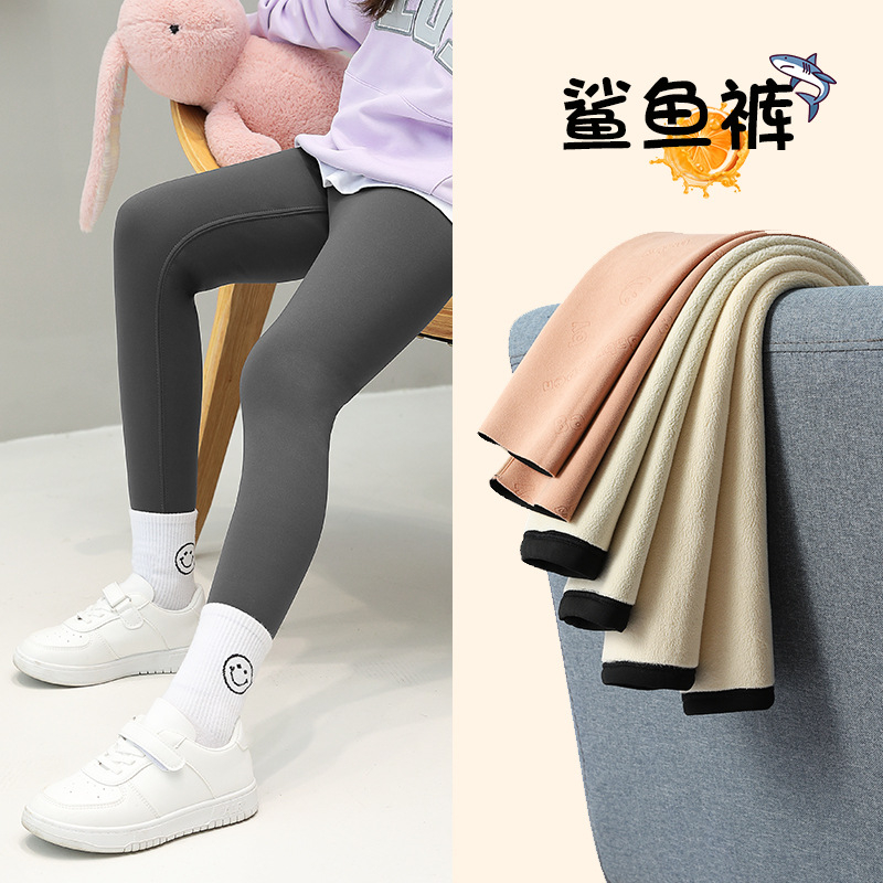 秋冬女童鲨鱼裤保暖中大童瑜伽芭