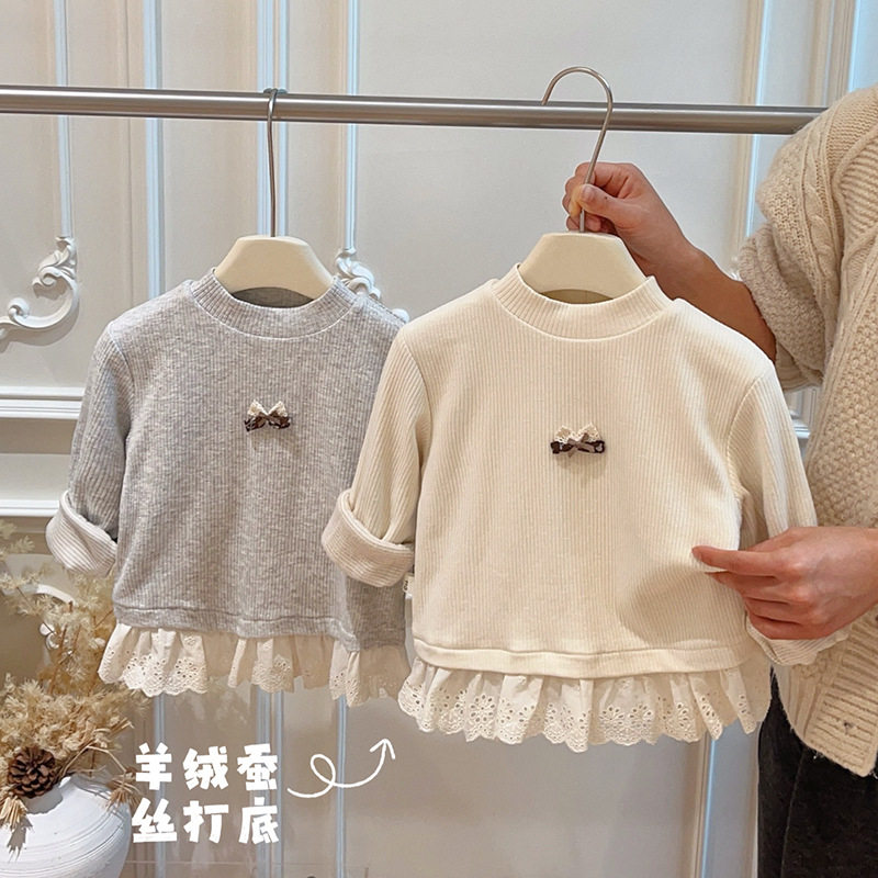 秋冬款女童潮款加厚保暖卫衣宝宝韩版长袖上衣打底衣儿童衣服童装
