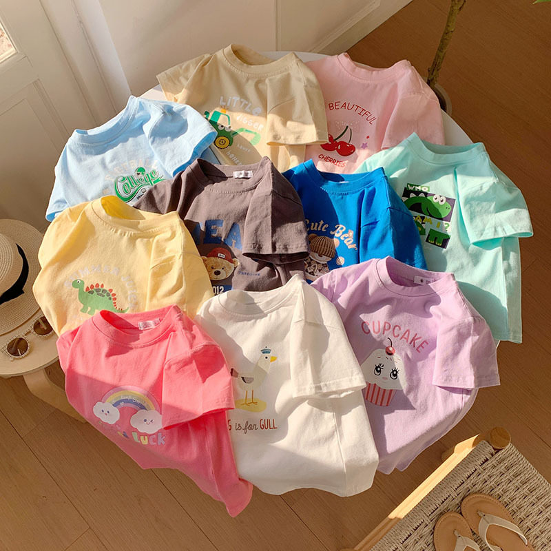 跨境外贸童装儿童短袖t恤男女童衣服2025卡通印花上衣儿童半袖,童装/婴儿装/亲子装,T恤,淘宝优惠券,粉丝福利购,淘宝优惠卷