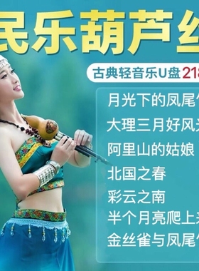 葫芦丝218首U盘MP3纯音乐轻音乐古典民族乐器优美演奏音频优盘