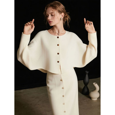 白色套装女2025年秋季新款两件套