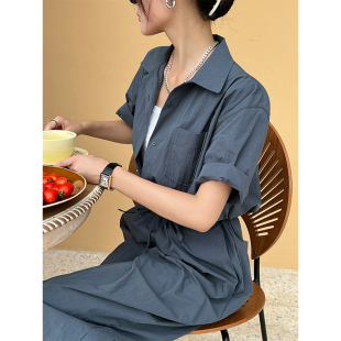 新款 气质连衣裤 裤 连体裤 子 连身阔腿薄款 女2026年夏季 时尚 工装 女装