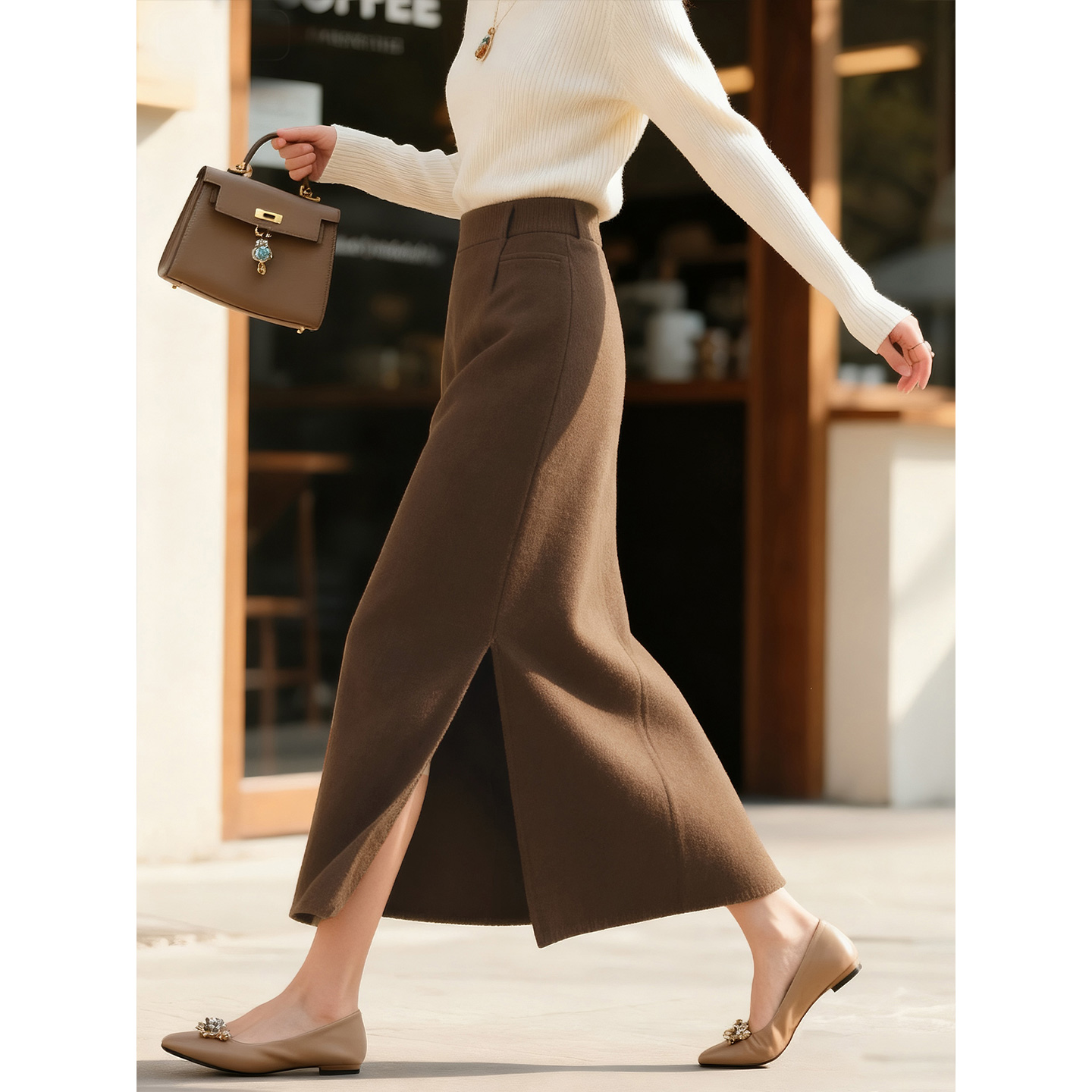 棕色半身裙女2025年秋冬新款