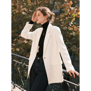 高级感小个子气质通勤百搭小西服 新款 白色西装 外套女2026年春季