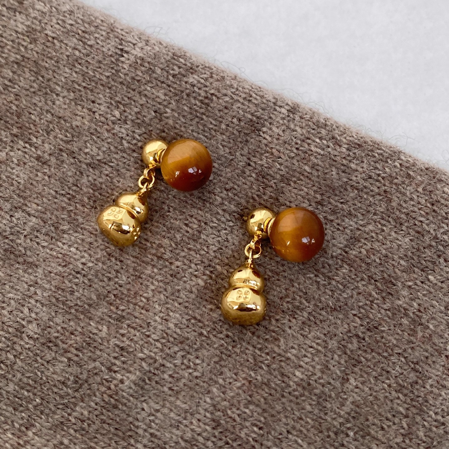 复古美拉德葫芦耳环女2025新款