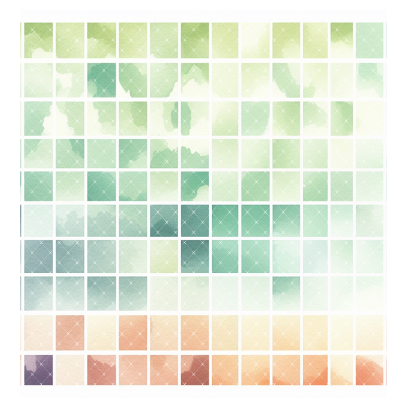 手账文创贴纸色块水彩盐系和纸pet流麻咕卡diy手帐胶带打底素材包