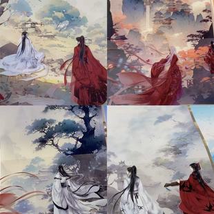 红衣小影.手账pet胶带中国古风红衣人物咕卡流麻拼贴装饰素材整卷