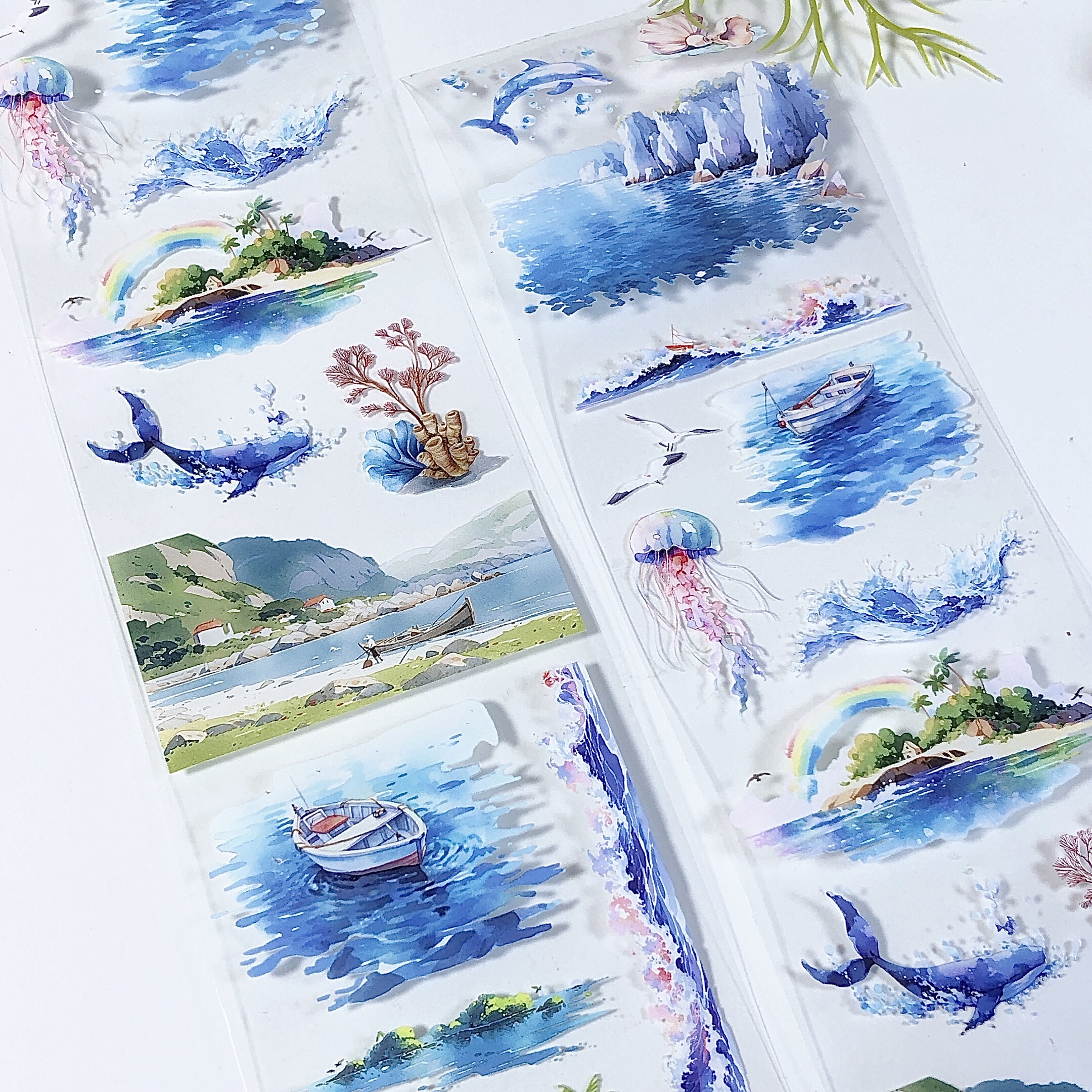 椰风捎信手帐pet胶带分装素材