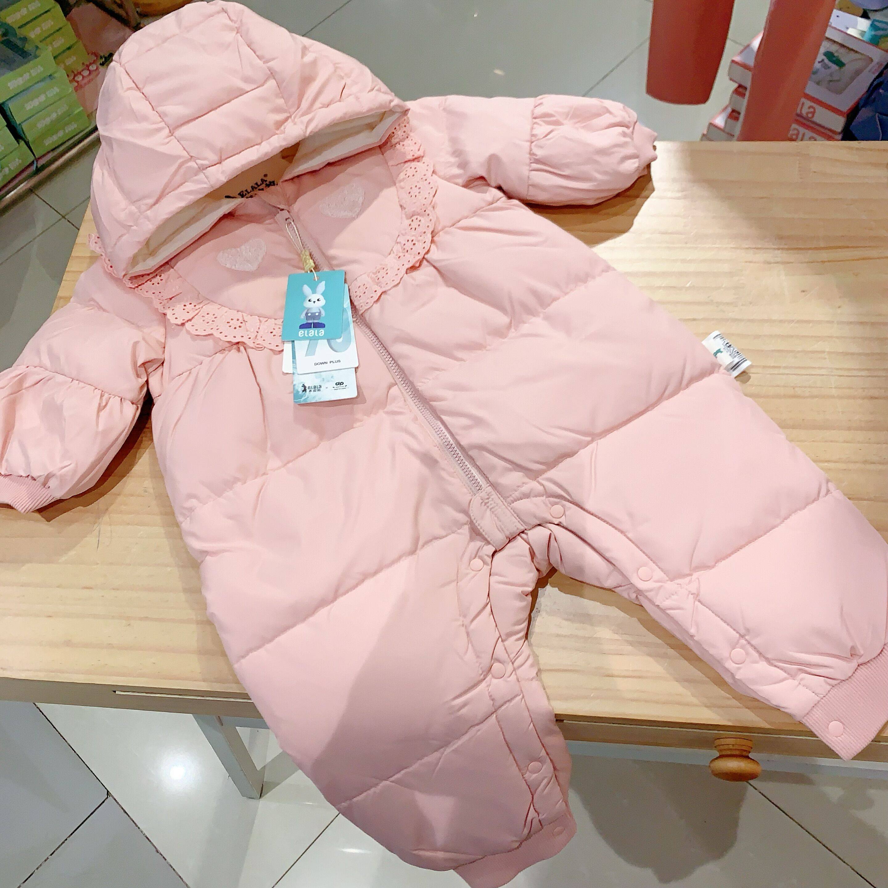 衣拉拉冬套羽绒服连体衣0-2岁羽绒连体衣