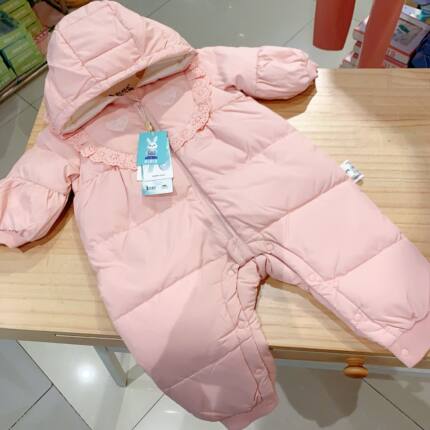 衣拉拉冬套羽绒服连体衣0-2岁男童女童冬季婴童爬服保暖外出服
