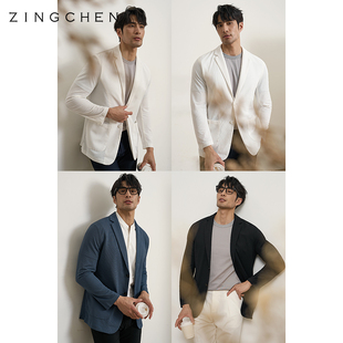 ZINGCHEN春夏平驳领休闲西服 百搭西装 轻薄防晒面料 外套男士