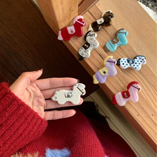 Tagi小马Magi可爱创意醋酸拼接发卡拼色发夹马年氛围感刘海夹边夹