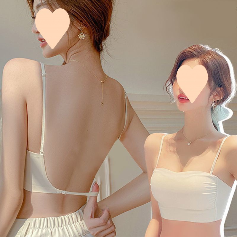 美背内衣女夏季薄款2024爆款u型露背心一体裹胸抹胸防走光文胸罩