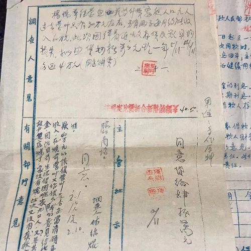 五十年代少见人民银行贷款资料/放款审批意见书及信用借款契约