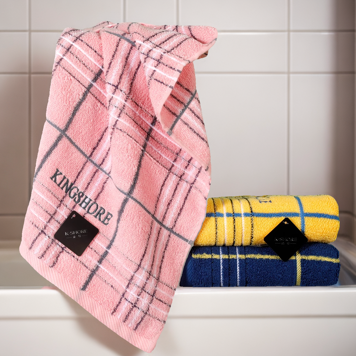 金号毛巾情侣纯棉格子A类