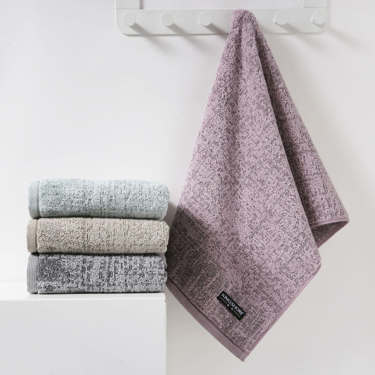 A类金号依诗家纯棉花式线大毛巾提花加厚毛圈花式肌理洗脸巾成人