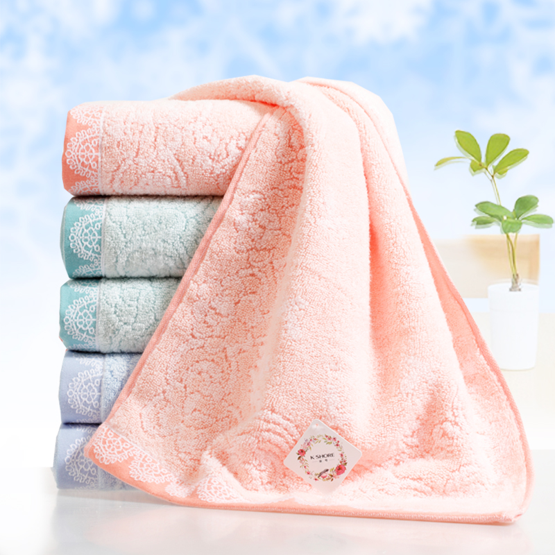 金号纯棉加厚成人毛巾无捻情侣柔软洗脸家用面巾精美提花G1451W
