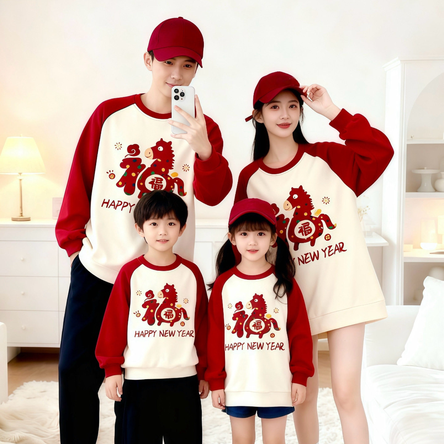 马年超火亲子装秋冬加绒2026新款全家福一家三口母子母女炸街卫衣,童装/婴儿装/亲子装,亲子装/亲子时装,淘宝优惠券,粉丝福利购,淘宝优惠卷