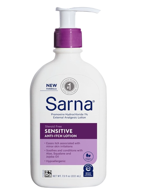 现货美Sarna Sensitive,Anti-Itch Lotion Fragrance Free 7.5OZ