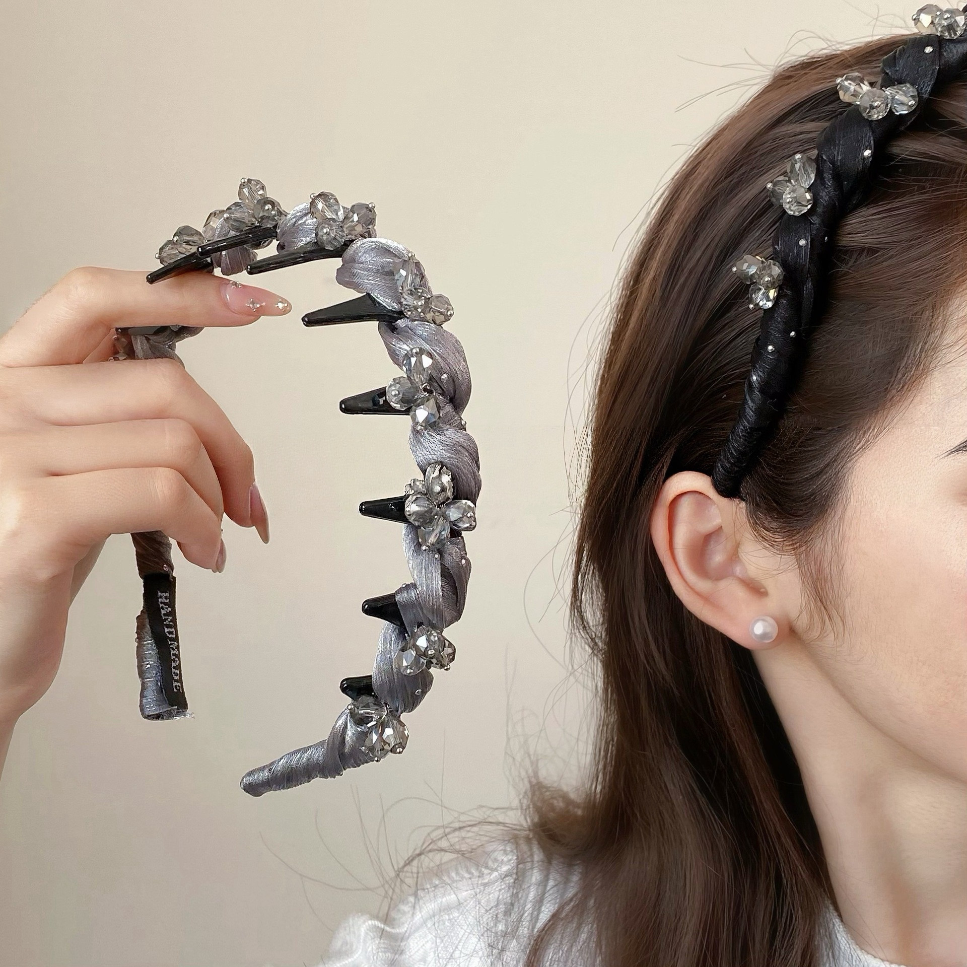 2026水钻发卡缠绕发箍春季气质高颅顶带齿发卡FG0014,童装/婴儿装/亲子装,T恤,淘宝优惠券,粉丝福利购,淘宝优惠卷