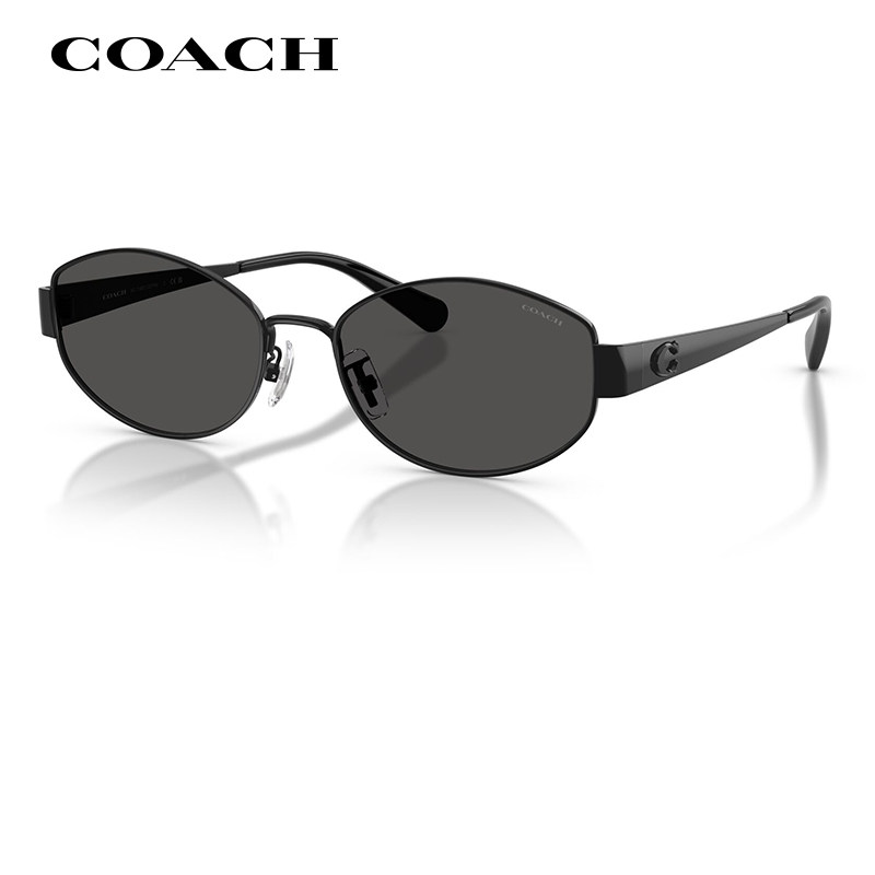 【2026新品】COACH蔻驰椭圆形窄框太阳镜男HC7192复古金属墨镜女