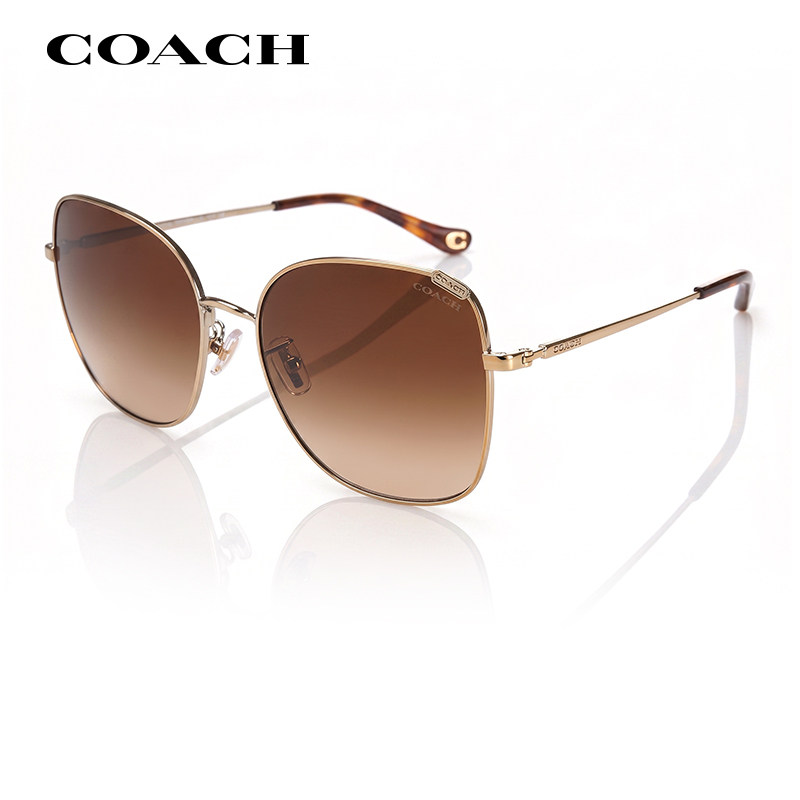COACH蔻驰太阳镜女款OHC7133金属大框渐变时尚潮流遮阳防
