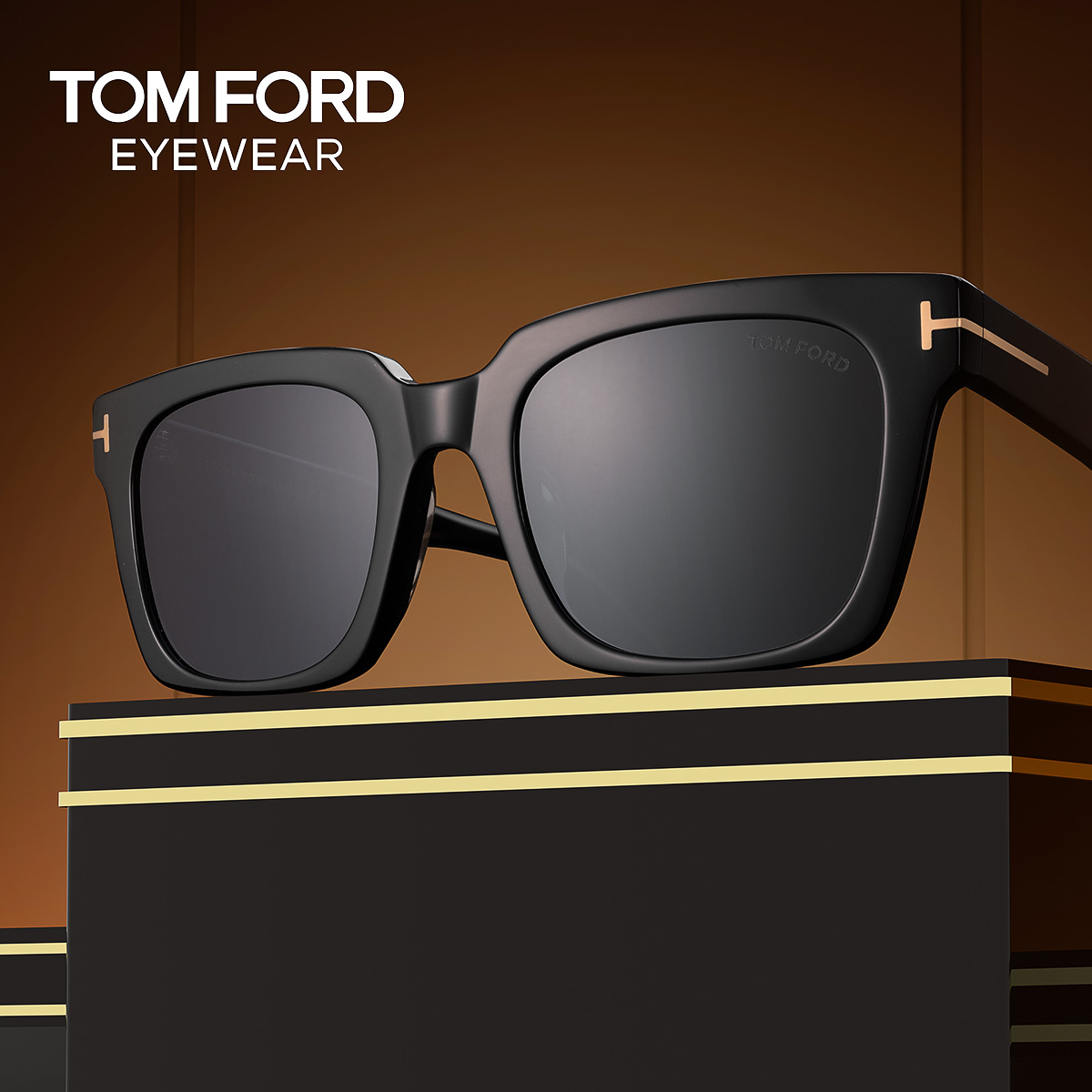 TOM FORD汤姆福特黑色方形T标墨镜男TF1162时尚摩登防晒太阳镜女