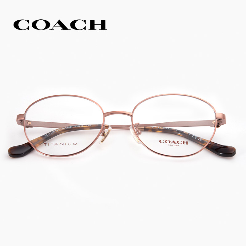 COACH蔻驰复古眼镜框女HC5153轻奢气质椭圆钛材配近视眼镜旗舰店