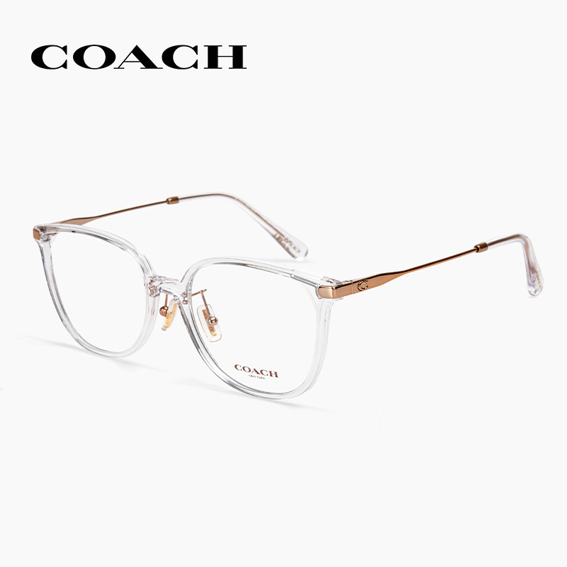 COACH蔻驰潮百搭眼镜架女HC6214时尚透灰猫眼框配近视眼镜旗舰店