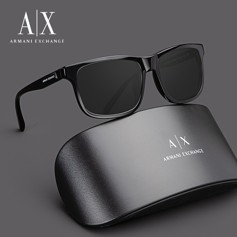 ARMANI阿玛尼复古眉线太阳镜男AX4145时尚百搭黑色驾驶钓鱼墨镜女