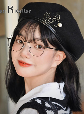 海伦凯勒82048近视眼镜女配眼镜小红书ins文艺圆框可配度数眼镜框