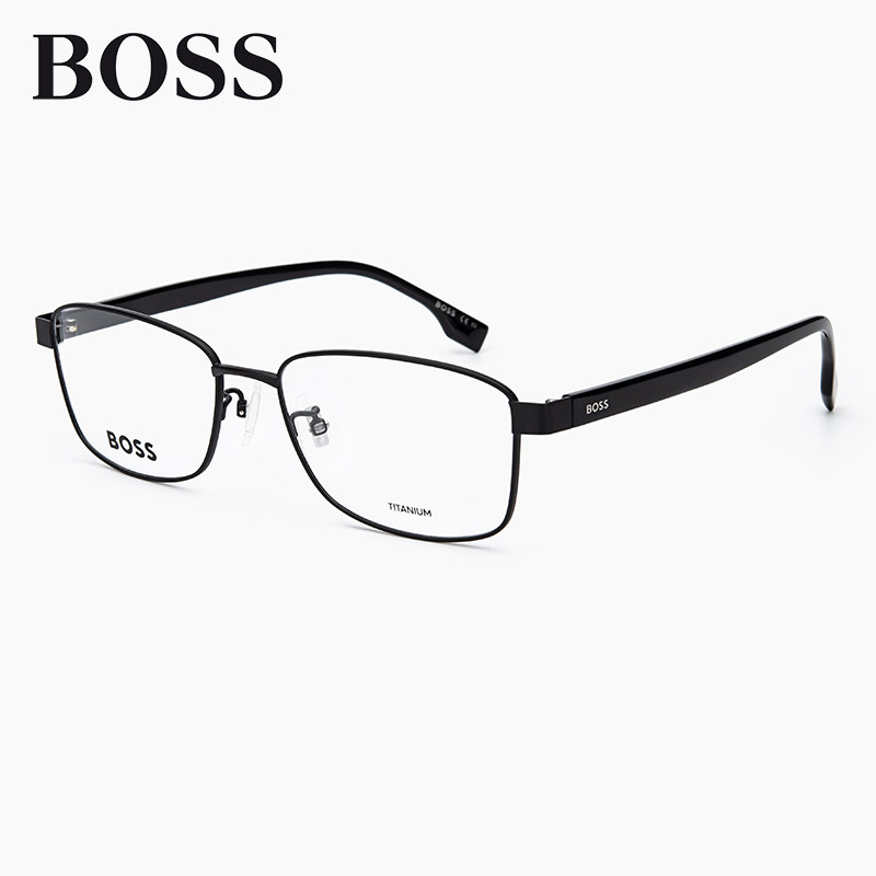 HUGO BOSS雨果博斯商务职场眼镜架男1477超轻钛材经典方形镜架女
