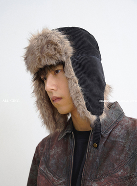 CiKC 复古小众加厚雷锋帽男女秋冬高级感毛绒滑雪帽保暖护耳防风