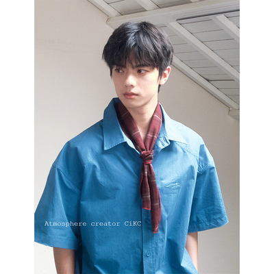 定制款日系复古红色领巾