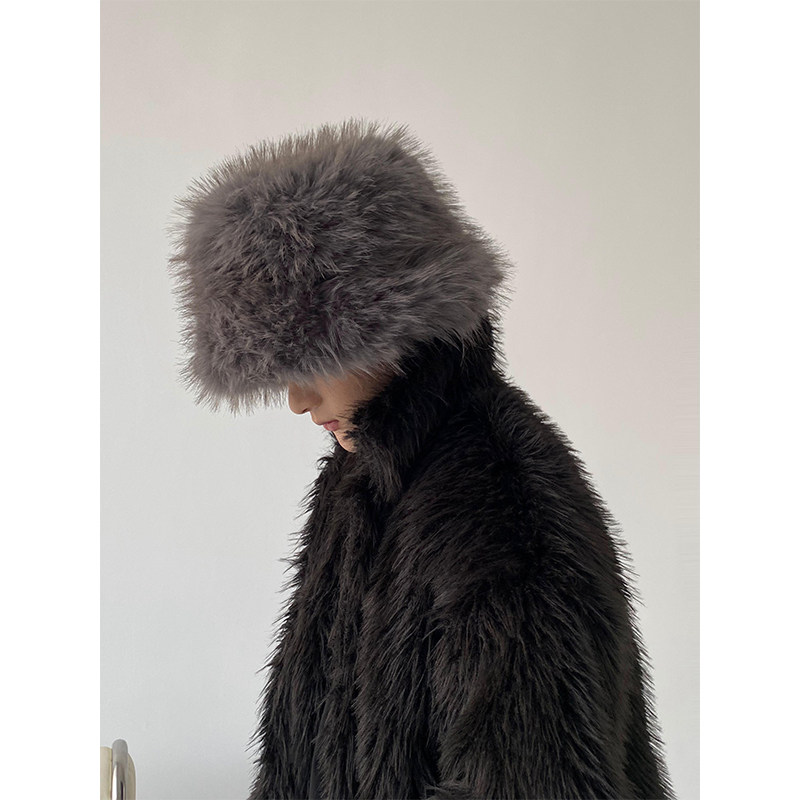 氛围感秋冬保暖毛茸仿皮草帽