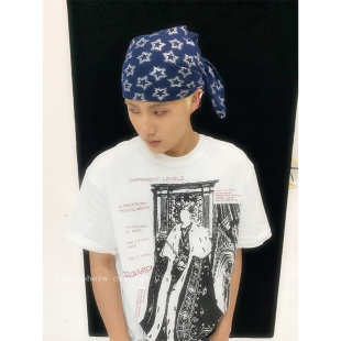 CiKC 巾 原创设计星星头巾y2k亚文化嘻哈时髦围巾多功能绑腰加长裤