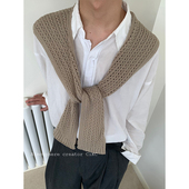 ins简约休闲百搭披肩男女秋冬纯色搭配坎肩多功能保暖围巾护颈潮