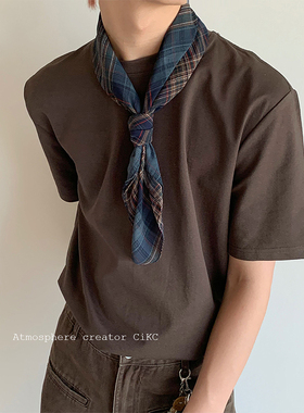 定制欧根纱 高级感复古方巾领巾男女叠带装饰丝巾春夏透气头巾潮