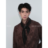 CiKC 原创植绒细闪塑形丝巾领巾男女百搭高级感纯色领结扭丝造型