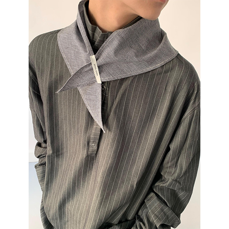 极简高级感小格子三角巾