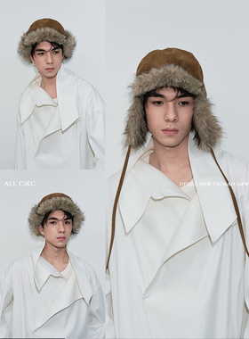 CiKC 高级感麂皮护耳雷锋飞行帽男女秋冬旅游摆拍保暖外出帽出片