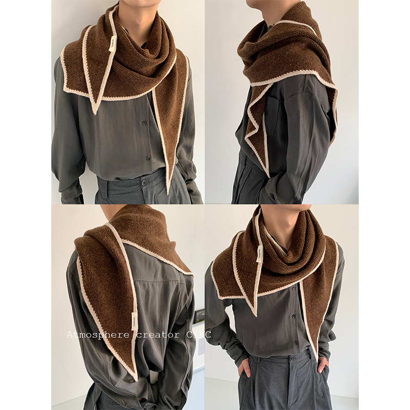 匠心品质进口澳洲羊毛三角围巾