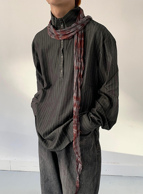 Rubble定制不规则朋克嘻哈细围巾男女亚文化叠穿搭配小围脖领巾潮