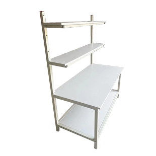 电商工作台带网片大桌子铁架打包台车间生产线桌流水线工作台桌子