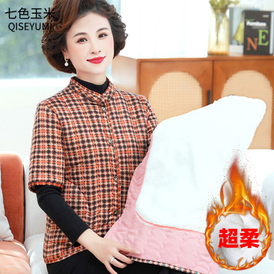 中年妈妈冬装棉马甲女短袖棉衣
