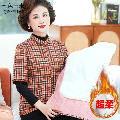 中年妈妈冬装棉马甲女短袖棉衣