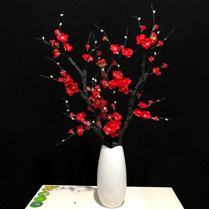 仿真花梅花枝假花摆件仿真花腊梅干花束干枝客厅摆设装饰花艺插花
