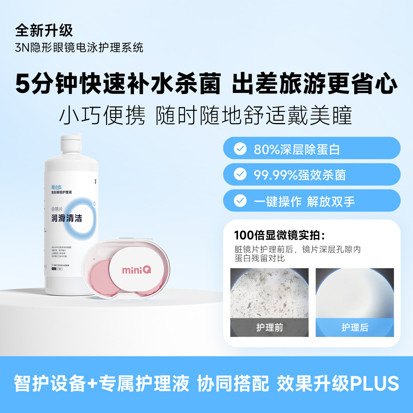 3N还原仪MiniQ 隐形眼镜清洗器美瞳全自动杀菌恢复透氧快速补水图片
