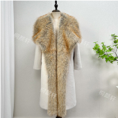 2025外贸款 皮草大衣女 仿皮草外套水貂毛皮毛一体大毛领环保毛长款